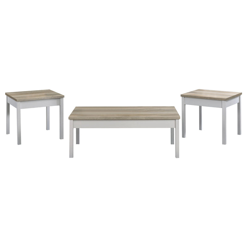 Quintara - 3 Piece Coffee Table Set - Natural / White by HouseOfZazla