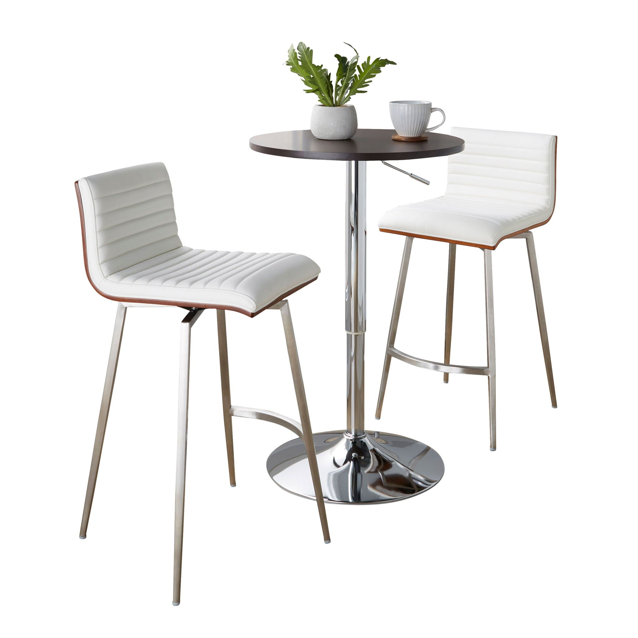 Mason - 3 Piece Swivel Mid Century Modern Counter Height Dining Set With Adjustable Table by HouseOfZazla