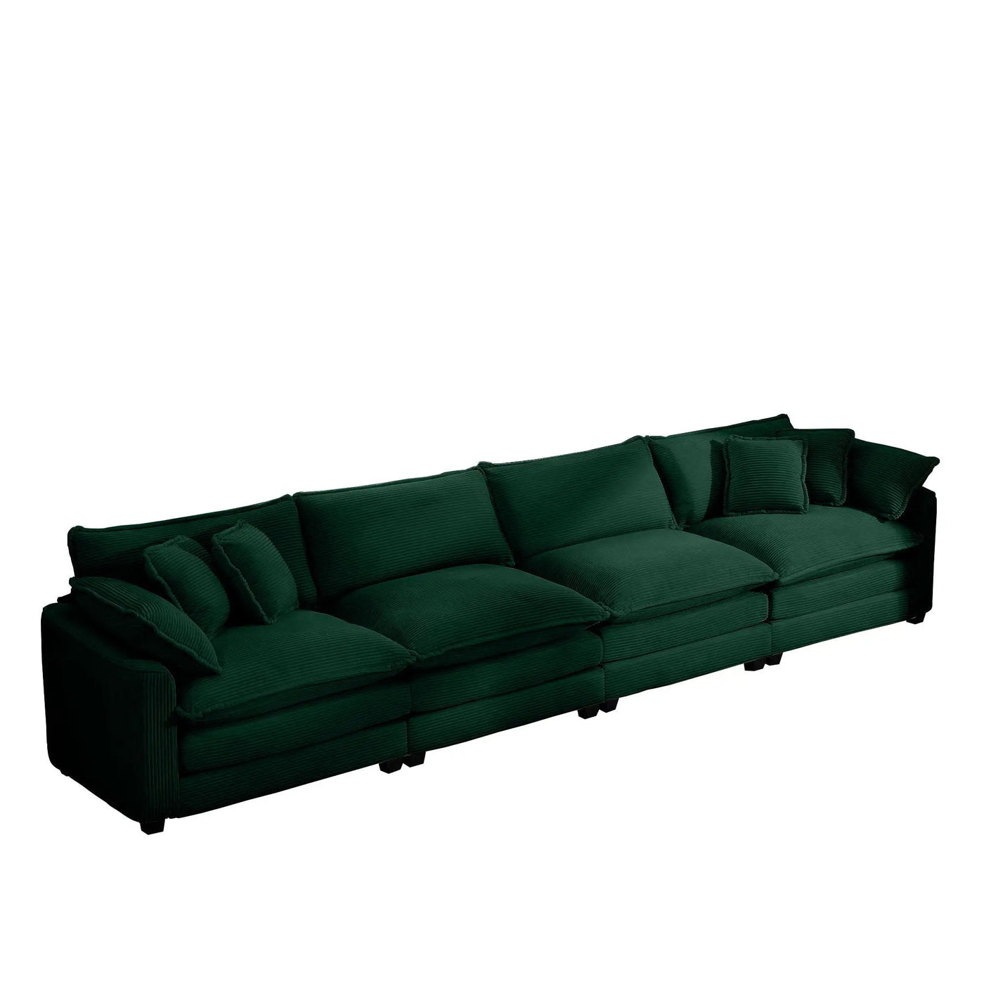 Modern Upholstered 4 Seater Fabric Sofa With Arm And Throw Pillows by Unique Piece Furniture