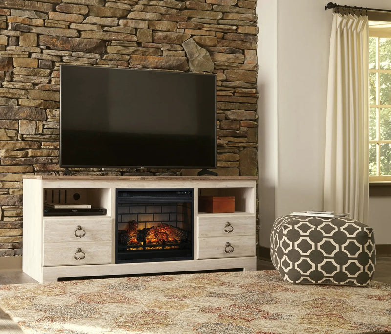 Willowton - TV Stand With Fireplace Option by Unique Piece Furniture