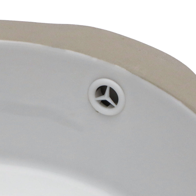Ceramic Round Undermount Bathroom Sink With Overflow, European Style - White by HouseOfZazla