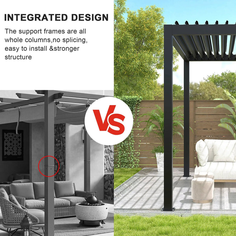 8640E Louver Pergola 10x19ft Aluminum Frame & Steel Louvers by HouseOfZazla