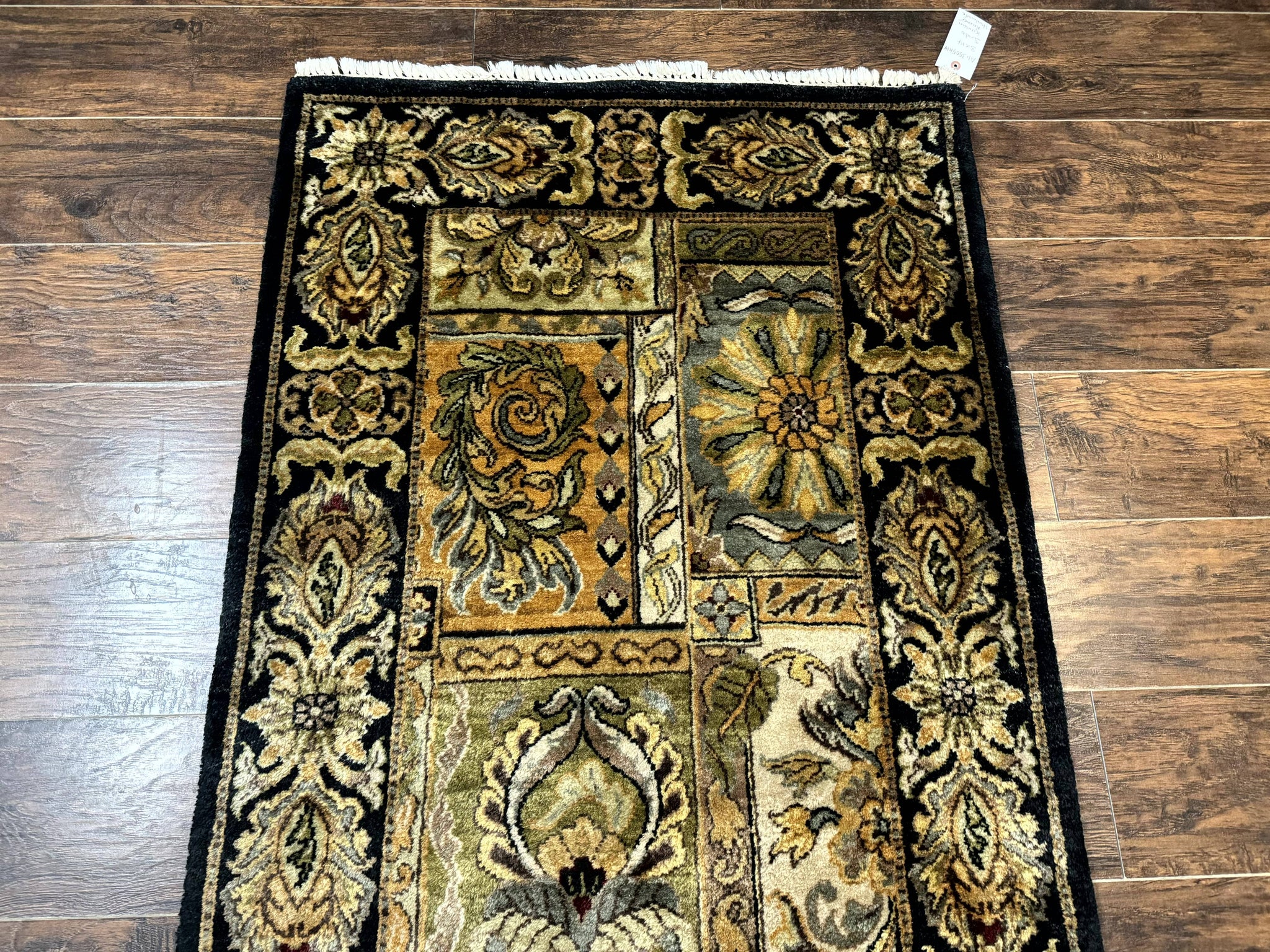 Indian Runner Rug 3x14, Panel Design, Oriental Carpet for Hallway by Jewel Rugs