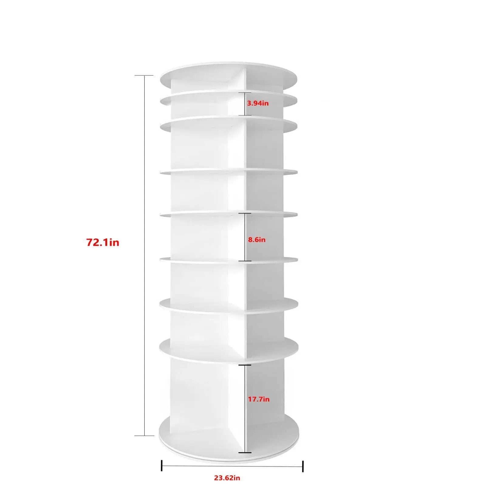8 Tier Rotating Shoe Rack Tower, 360 Degree Spinning Shoe Organizer And Storage Carousel For Closet Or Entryway - White by Unique Piece Furniture