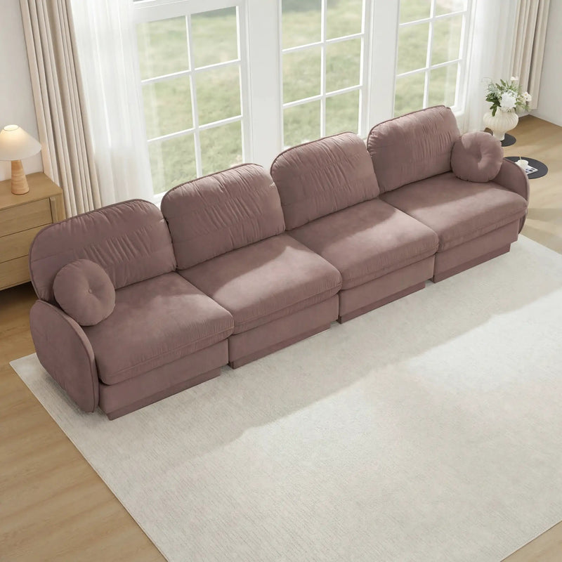 137" Chenille Cloud 4-Seater Sofa by HouseOfZazla