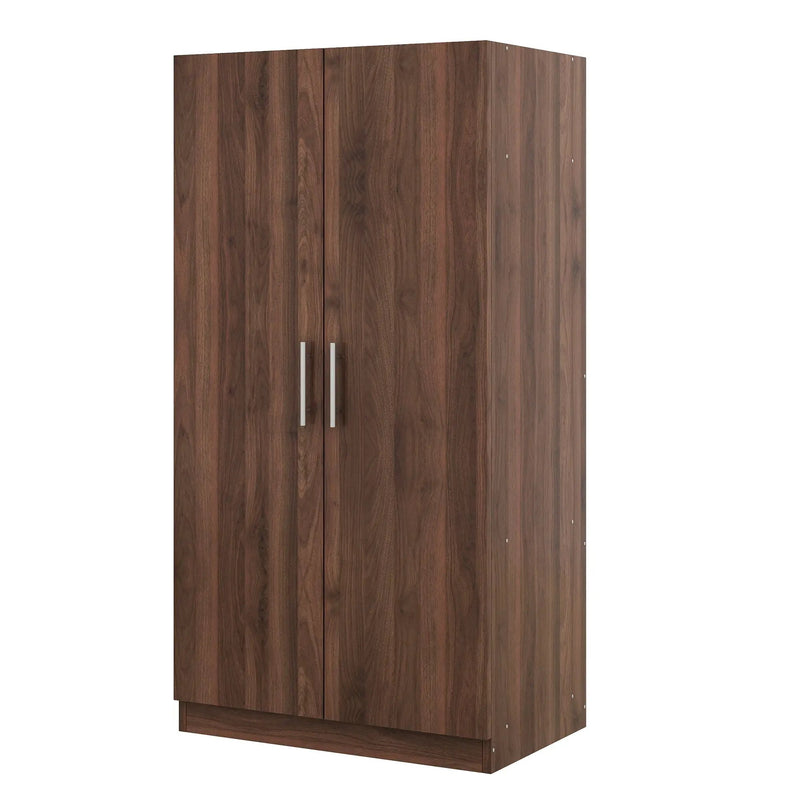 2 Door Wooden Wardrobe Armoire With 3 Storage Shelves - Brown by Unique Piece Furniture