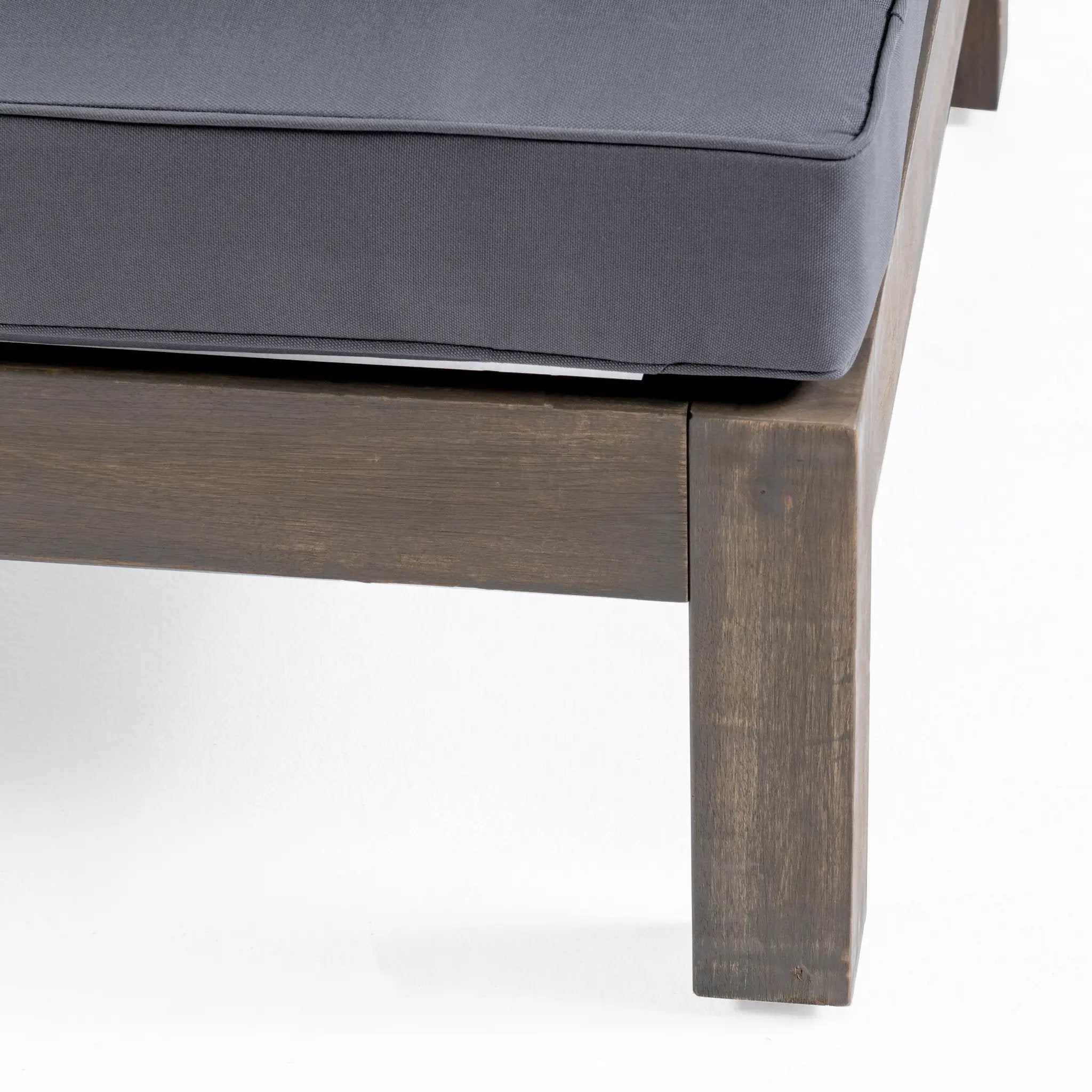 Oana Outdoor Wooden Sectional Set with Cushions, Dark Grey by HouseOfZazla