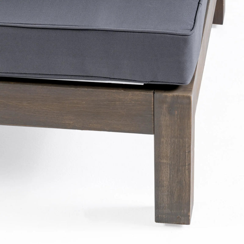 Oana Outdoor Wooden Sectional Set with Cushions, Dark Grey by HouseOfZazla