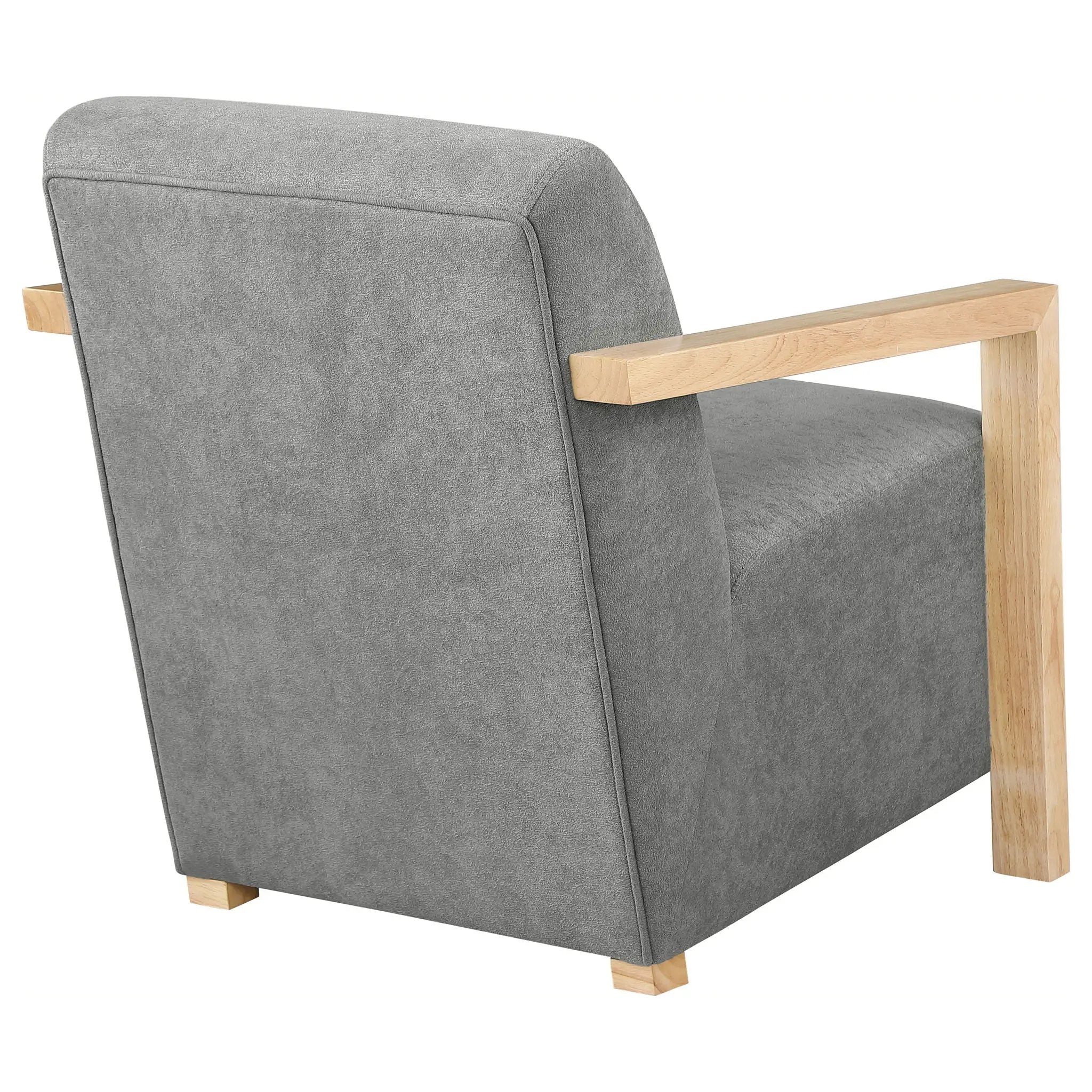 Diego Upholstered Accent Arm Chair with Wood Arms Grey by Unique Piece Furniture