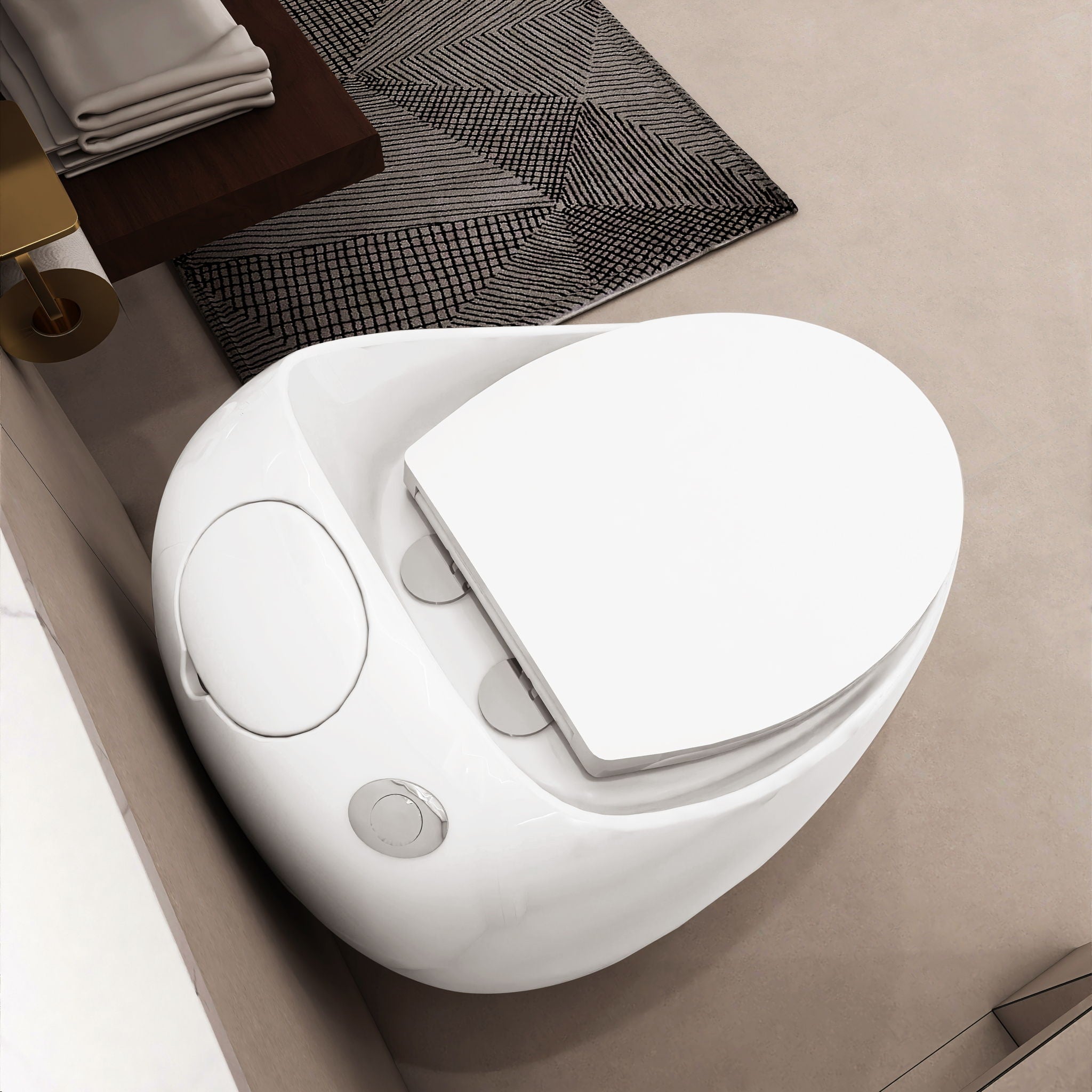 Modern Egg Shape Toilet 1.28 Gpf Single Flush Ceramic by HouseOfZazla