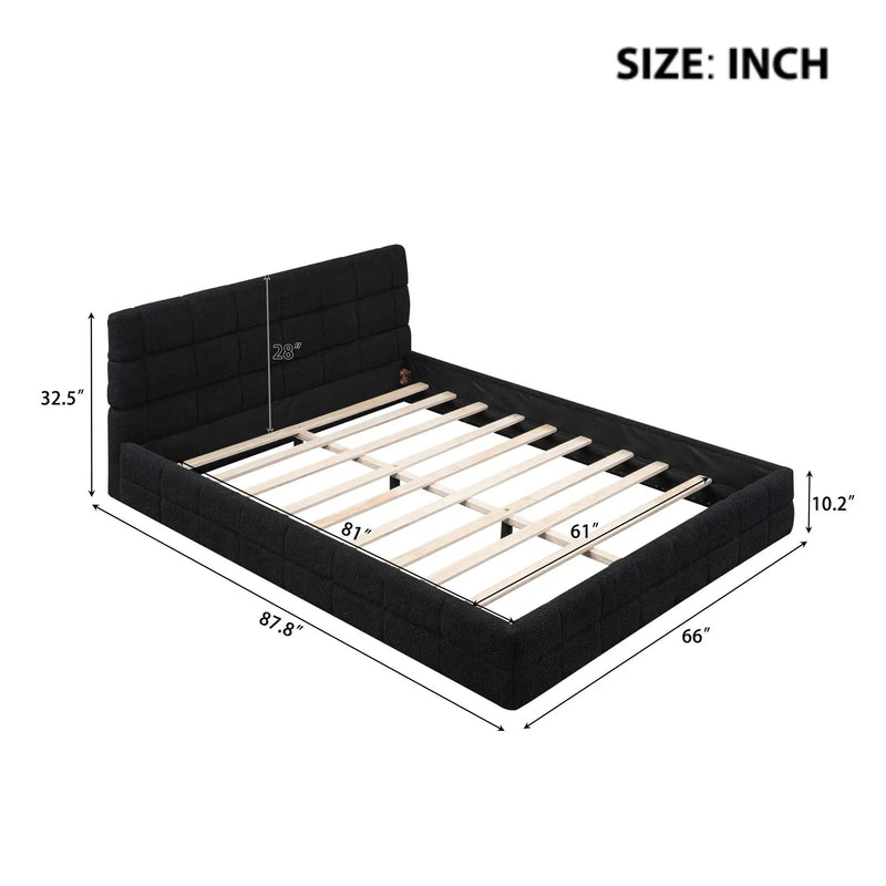 Upholstered Platform Bed With Headboard
