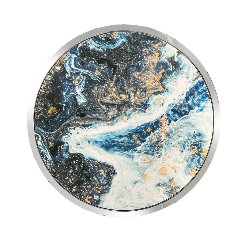 Lyda - Marble Print End Table - Blue by Unique Piece Furniture