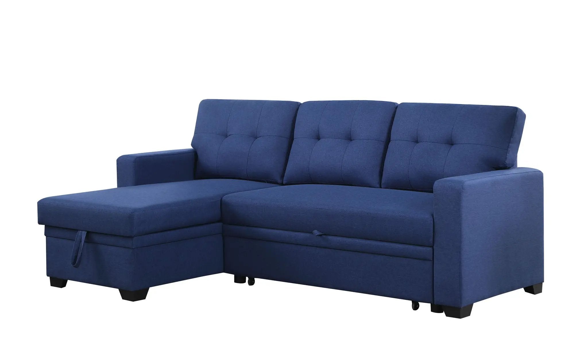 Upholstered Pull Out Sectional Sofa With Chaise by HouseOfZazla