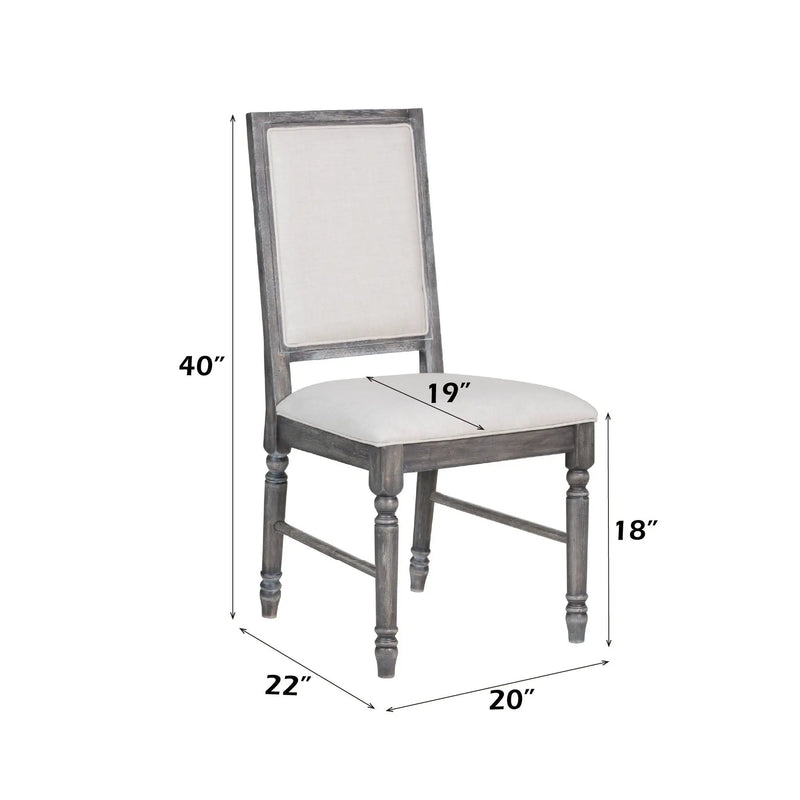 Leventis - Weathered Side Chair - Cream / Gray by HouseOfZazla