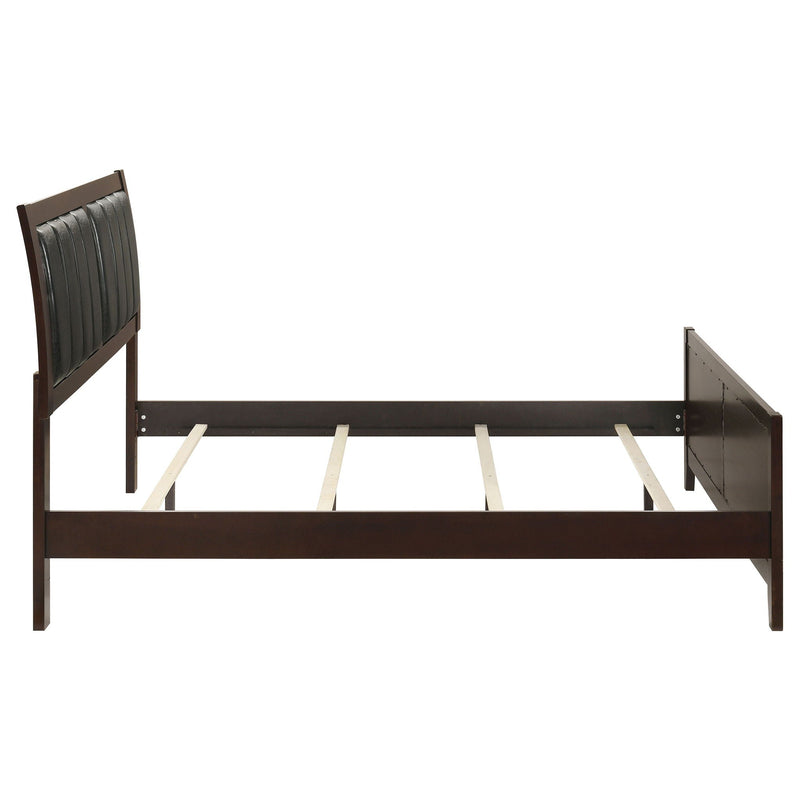 Queen Panel Bed With Upholstered Headboard And Footboard - Brown by HouseOfZazla