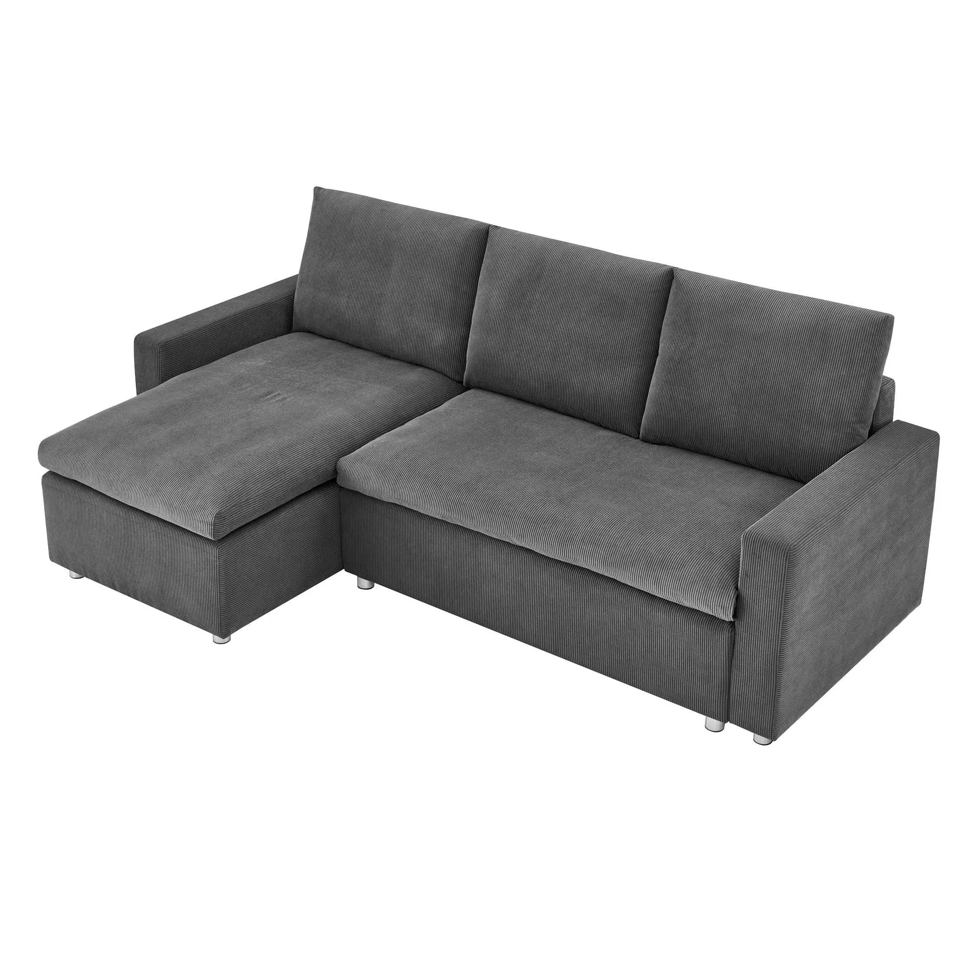 Convertible L Shaped Sleeper Sofa Bed With Reversible Chaise And Storage by Unique Piece Furniture