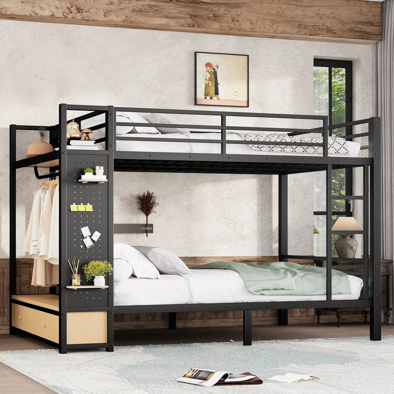 Queen Over Queen Size Metal Bunk Bed for Teens by HouseOfZazla