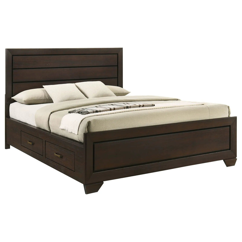 Kauffman - Queen Storage Panel Bed With Side Drawers - Dark Brown by HouseOfZazla