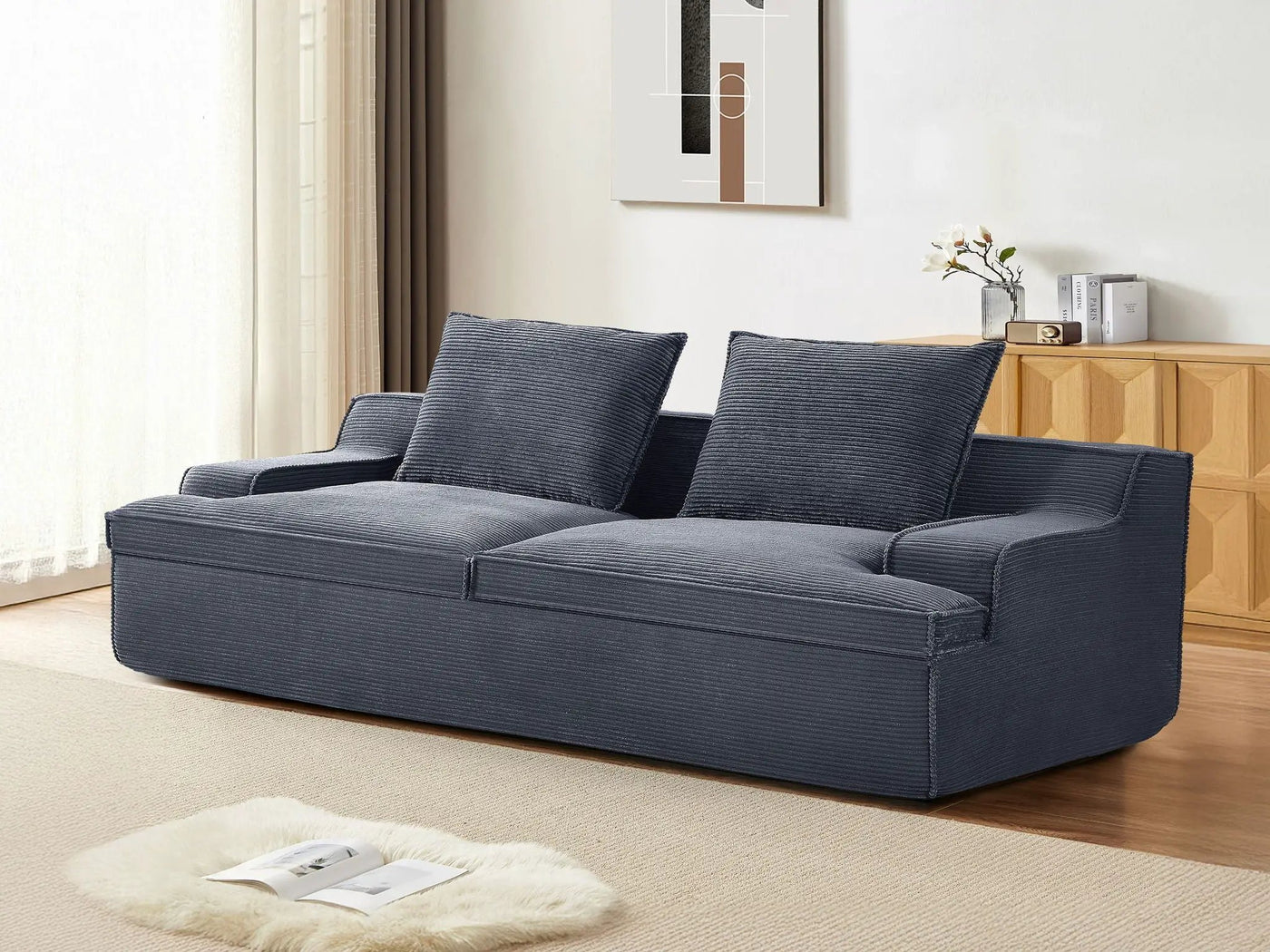 Nimbus - Oversized Full Foam 4 Seater Couch For Living Room Upholstered In Soft, Wide Armrests by Unique Piece Furniture