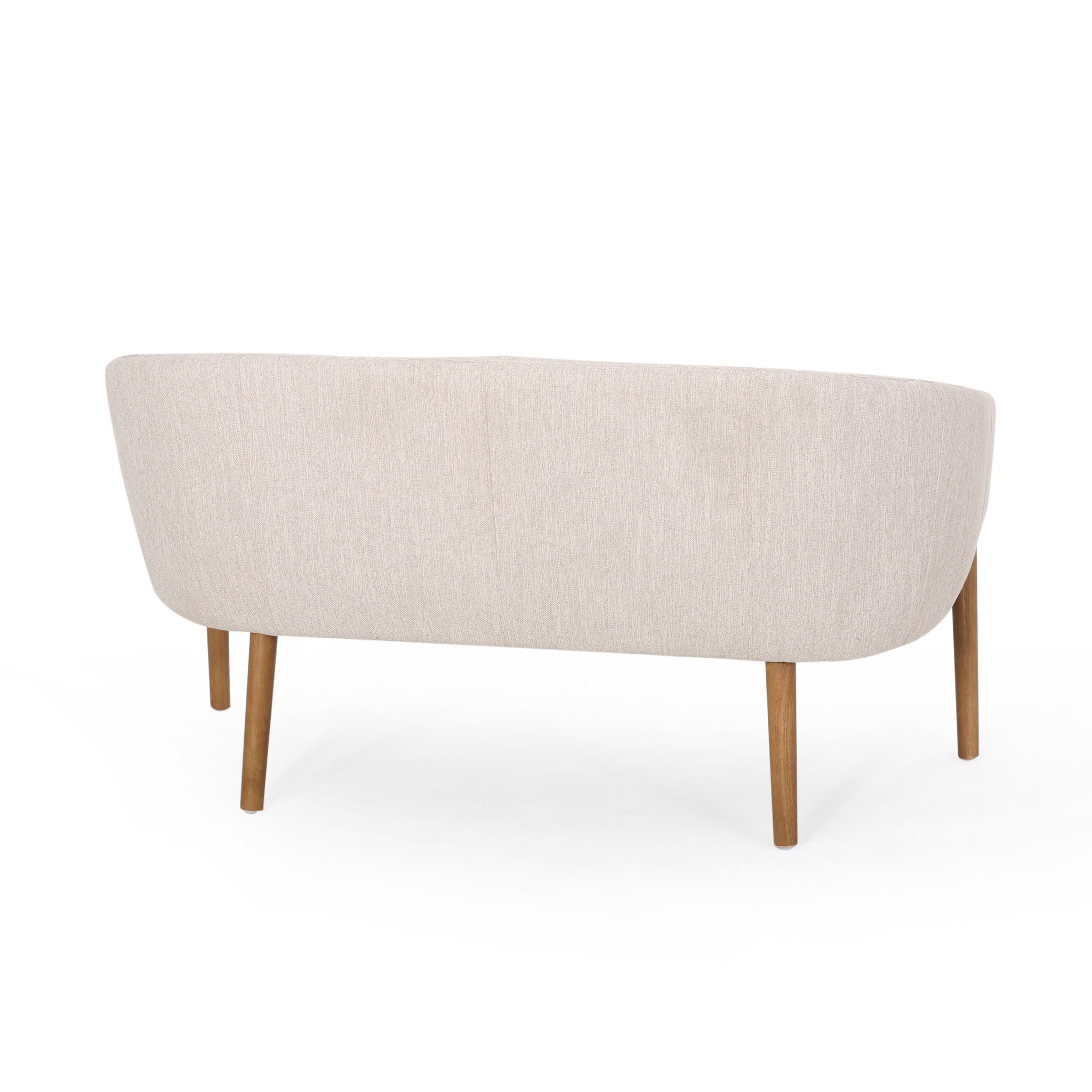 Mid Century Modern Loveseat With Channel Stitched Backrest by HouseOfZazla