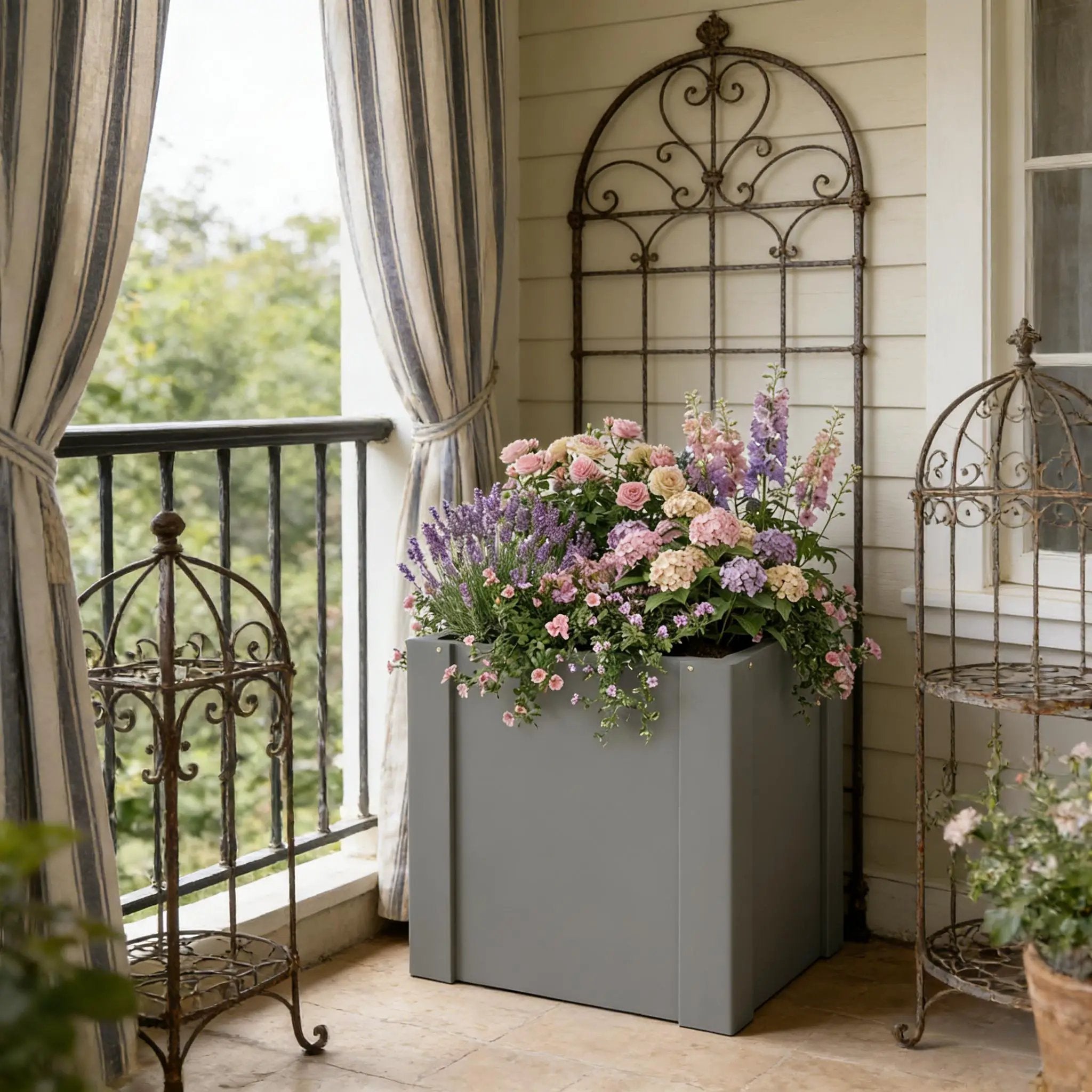 Balcony Planter Bed, Outdoor Planter Box by HouseOfZazla