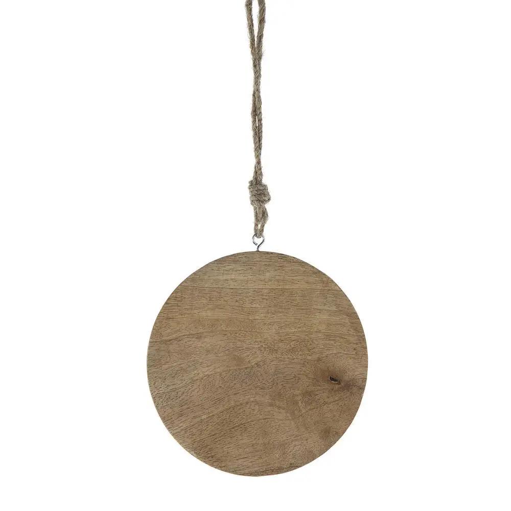 Wooden Hanging Circle With Snowflake Cut Decorative Hanging Christmas Tree Ornaments For Holiday Party Decorations (Set of 12) - Multi by HouseOfZazla