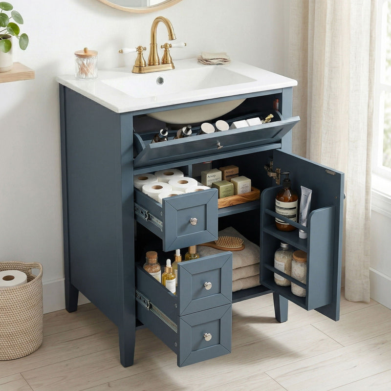 Bathroom Vanity With Sink, Soft Closing Cabinet by HouseOfZazla