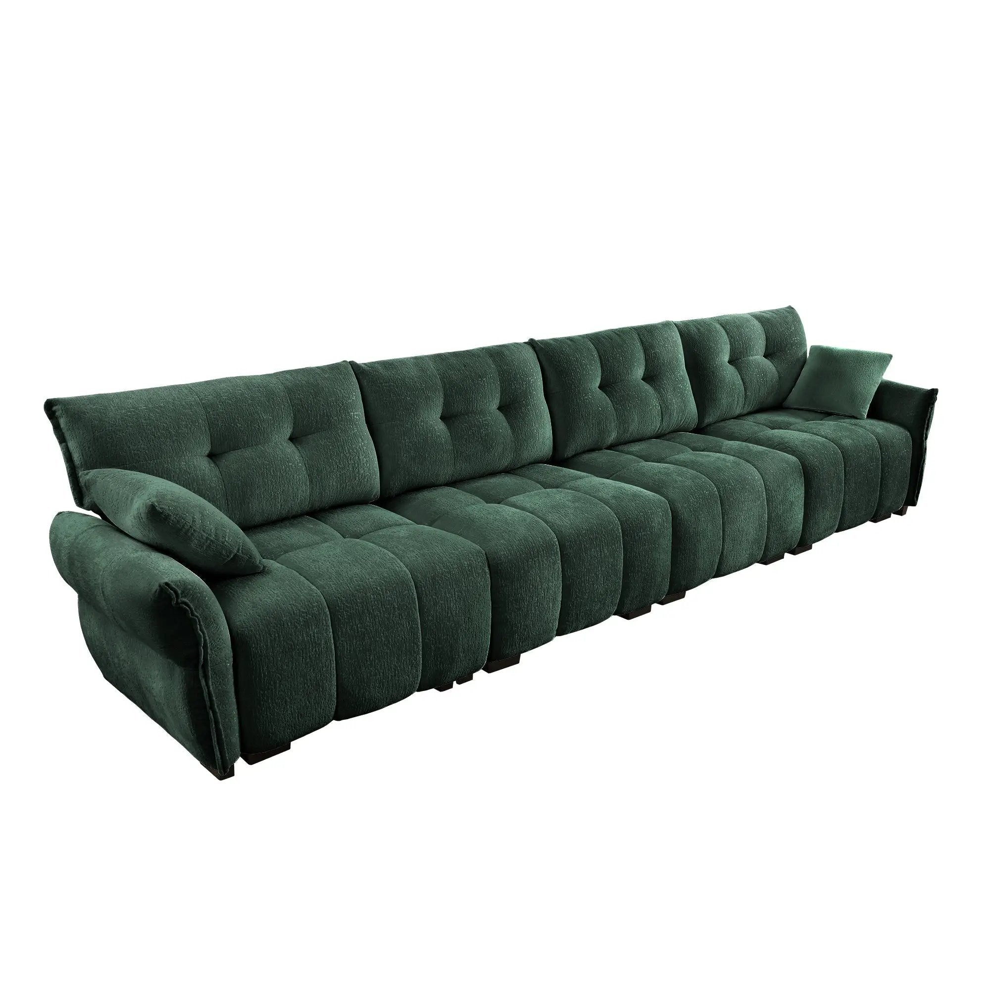 Modern 4-Seater Sofa, Solid Wood Frame In Premium Chenille by HouseOfZazla