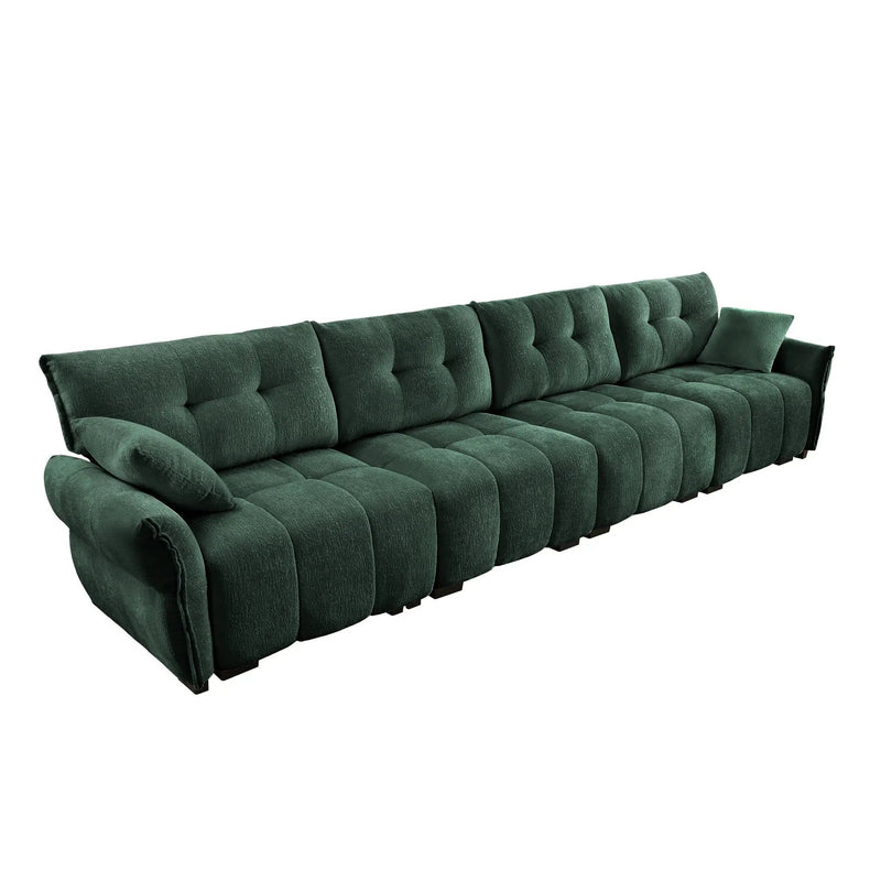 Modern 4-Seater Sofa, Solid Wood Frame In Premium Chenille by HouseOfZazla