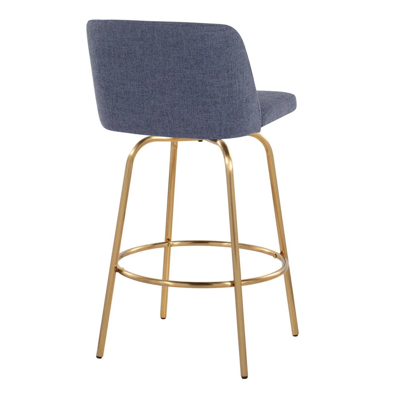 Toriano - Contemporary, Fixed Height Counter Stool With Swivel With Round Footrest (Set of 2) by HouseOfZazla