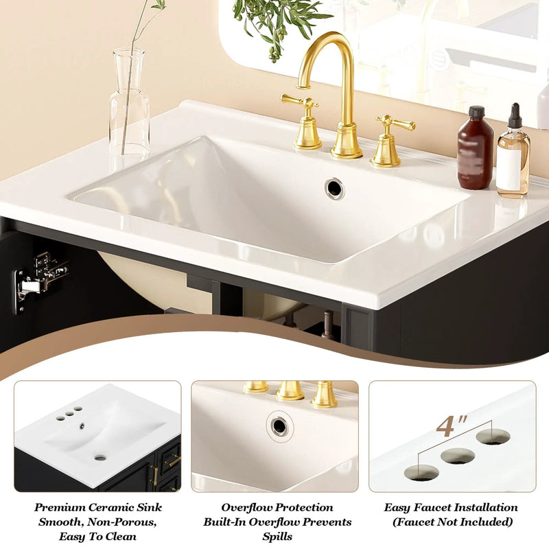 Traditional Bathroom Vanity Set With Soft Close Doors