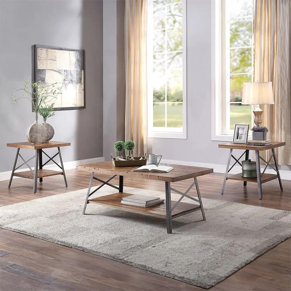 Ikram - Coffee Table - Weathered Oak & Sandy Black by Unique Piece Furniture