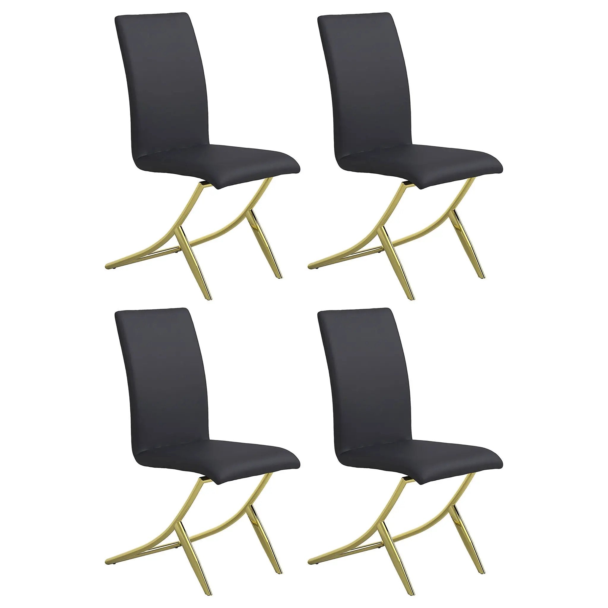 Dining Chairs (Set of 2) - Black / Gold by HouseOfZazla
