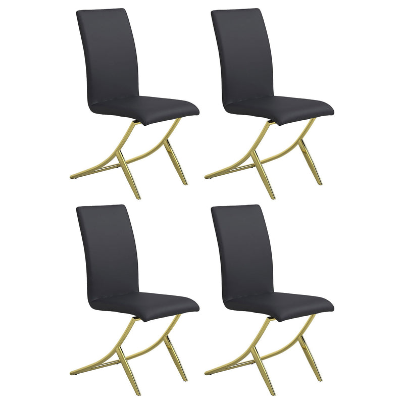 Dining Chairs (Set of 2) - Black / Gold by HouseOfZazla