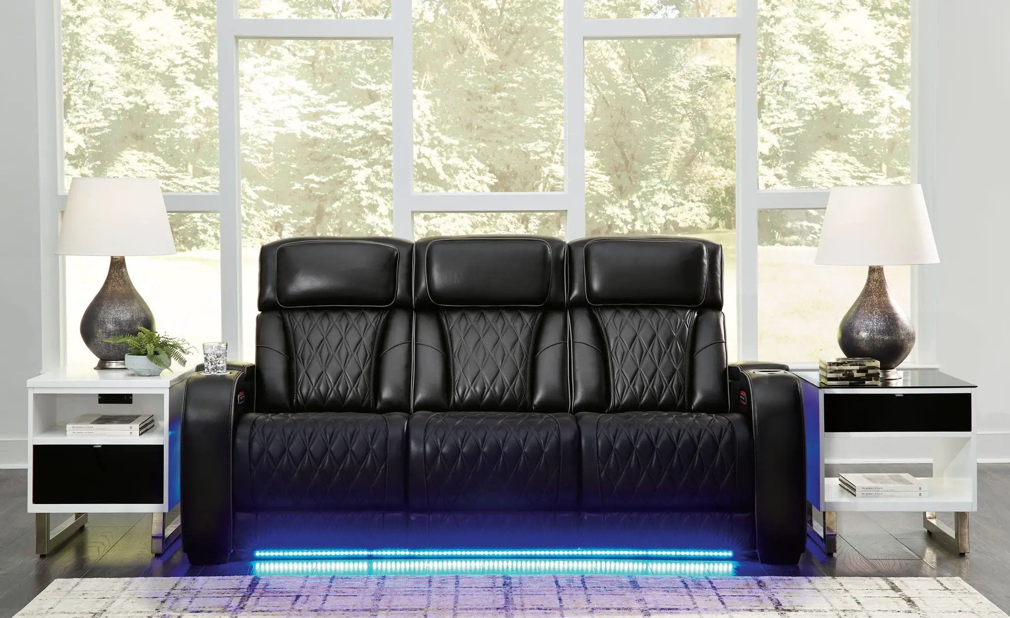 Boyington - 2 Pc. - Power Reclining Sofa And Loveseat - Black by Unique Piece Furniture
