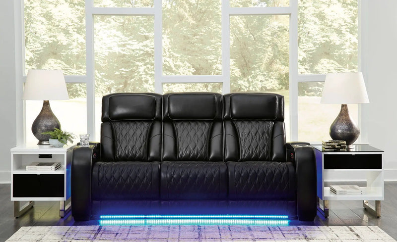 Boyington - 2 Pc. - Power Reclining Sofa And Loveseat - Black by Unique Piece Furniture