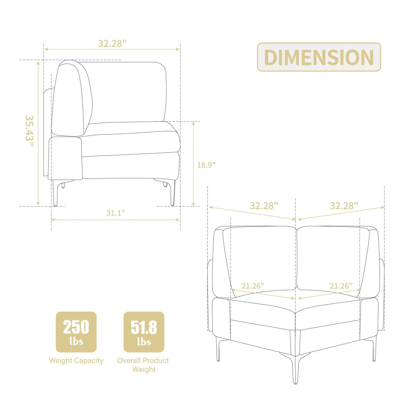 Modular Sectional Sofa Corner Seat by HouseOfZazla