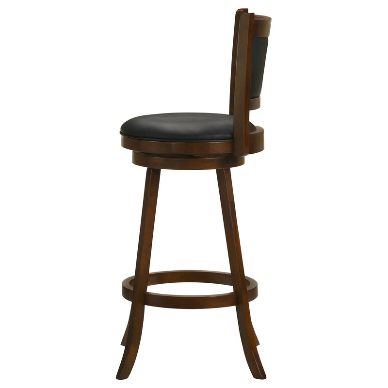 Swivel Stool With Upholstered Seat (Set of 2) - Black / Brown by HouseOfZazla