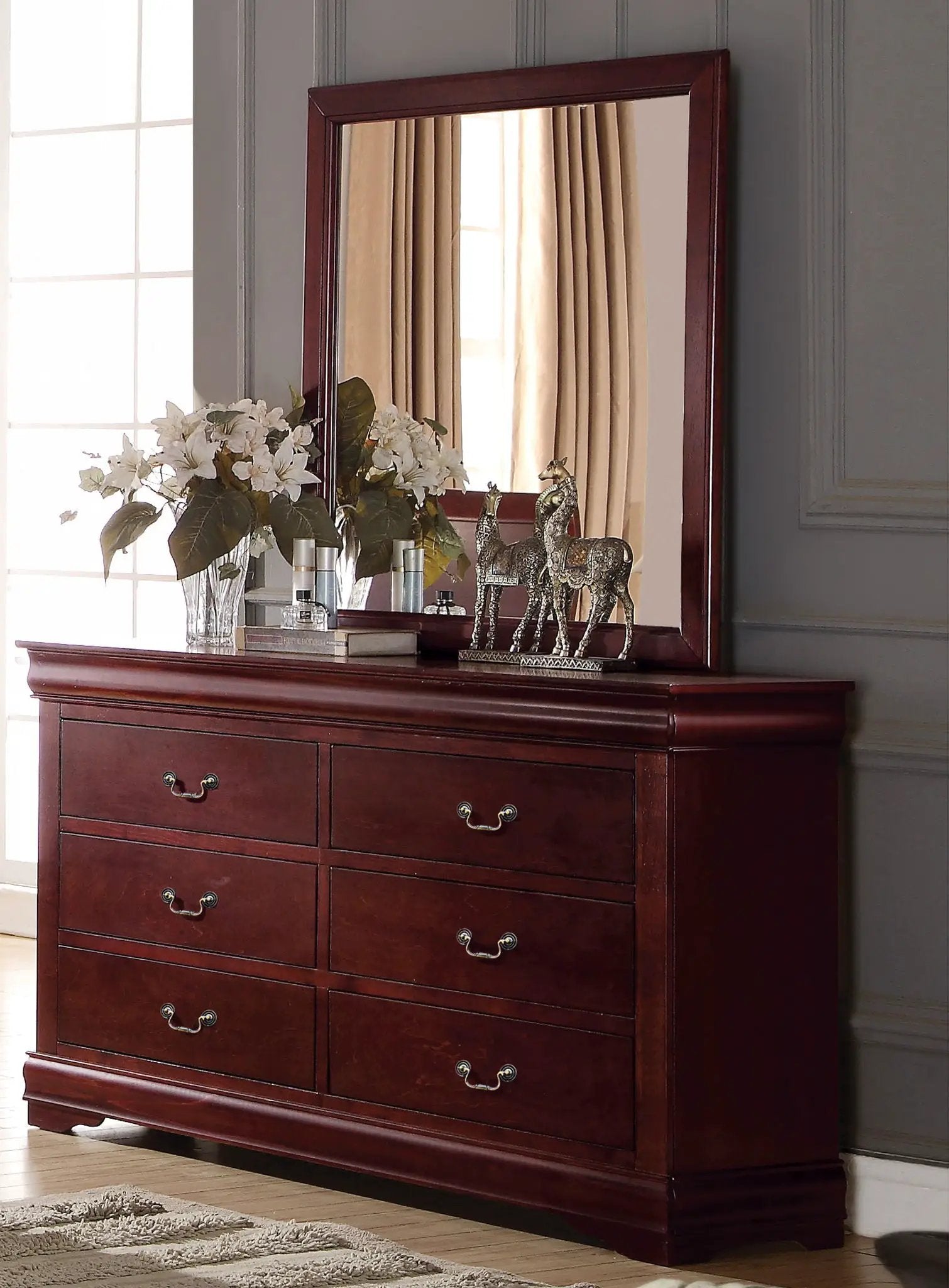 Louis Philippe Bedroom Mirror, Elegant Design by HouseOfZazla