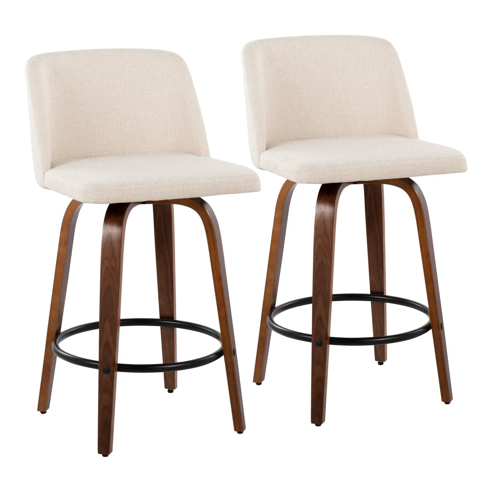 Toriano - Mid Century Modern, Counter Stool (Set of 2) by HouseOfZazla