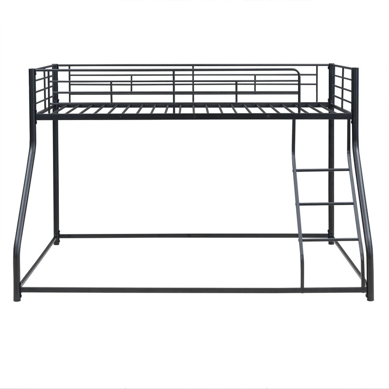 Metal Floor Bunk Bed With Sloped Ladder, Space Saving Design by HouseOfZazla