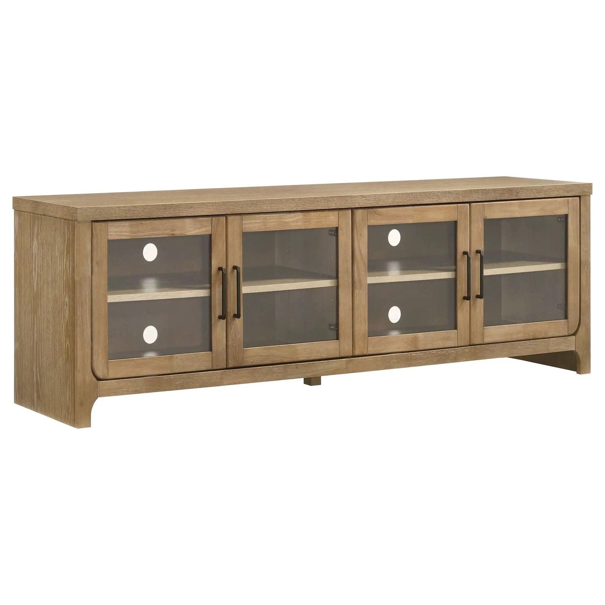Brenham 79-inch 4-door TV Stand Media Console Washed Oak by Unique Piece Furniture