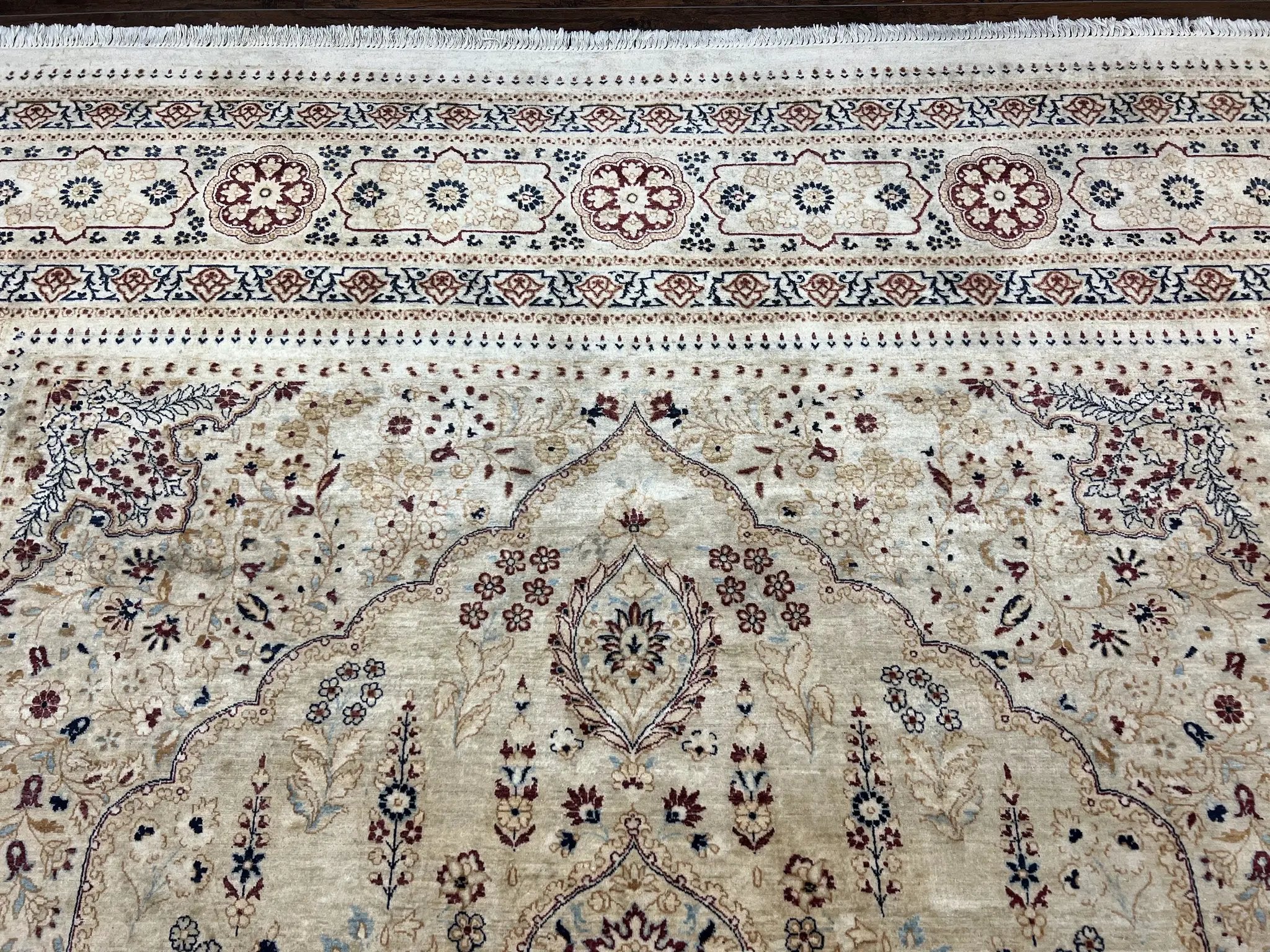 Pak Persian Rug 9x11, Very Fine Hand Knotted Oriental Carpet, Haji Jalili Design, Ivory/Cream, Wool Handmade Room Sized Rug 9 x 11 ft, Nice by Jewel Rugs