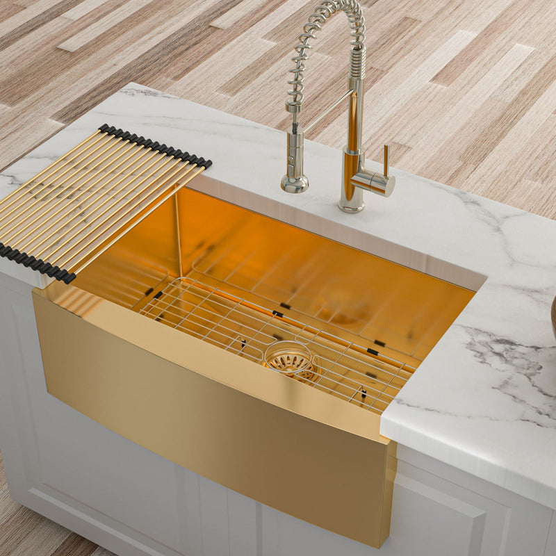 Farmhouse Kitchen Sink, Stainless Steel, Apron Front by HouseOfZazla