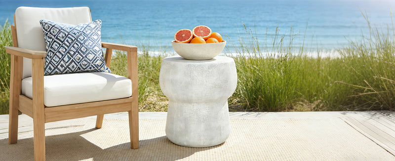 U_Style Outdoor Patio Accent Table With Crack Process by HouseOfZazla