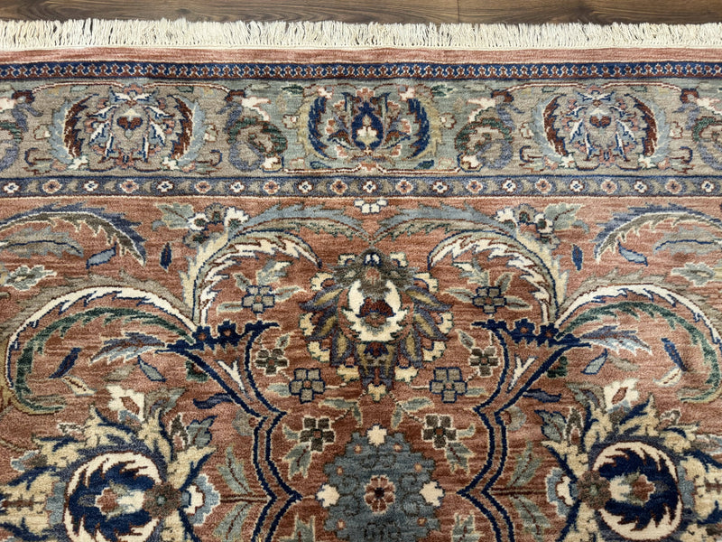 Indo Persian Mahal Rug 8x10, Traditional Wool Oriental Carpet, Pink by Jewel Rugs