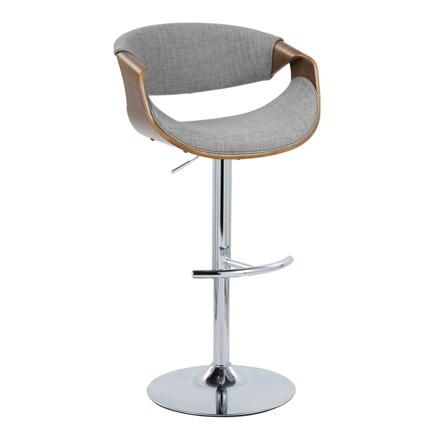 Curvo - Mid Century Modern Adjustable Barstool With Swivel With Rounded T Footrest (Set of 2) by HouseOfZazla