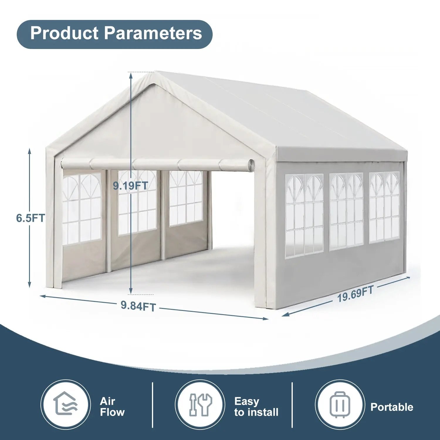 10'x20' Carport Car Canopy Party Tent Outdoor Gazebo by HouseOfZazla