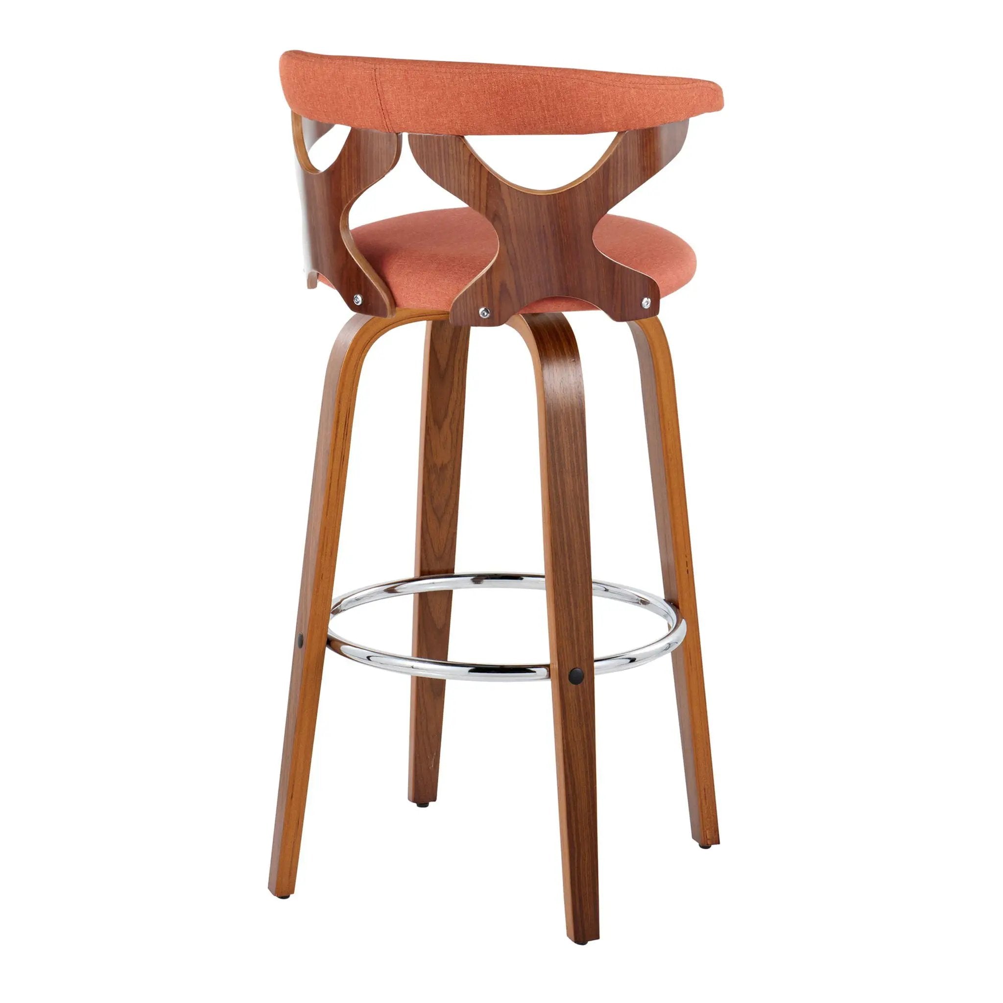 Gardenia - Mid Century Modern Fixed Height Barstool With Swivel With Round Footrest (Set of 2) by Unique Piece Furniture