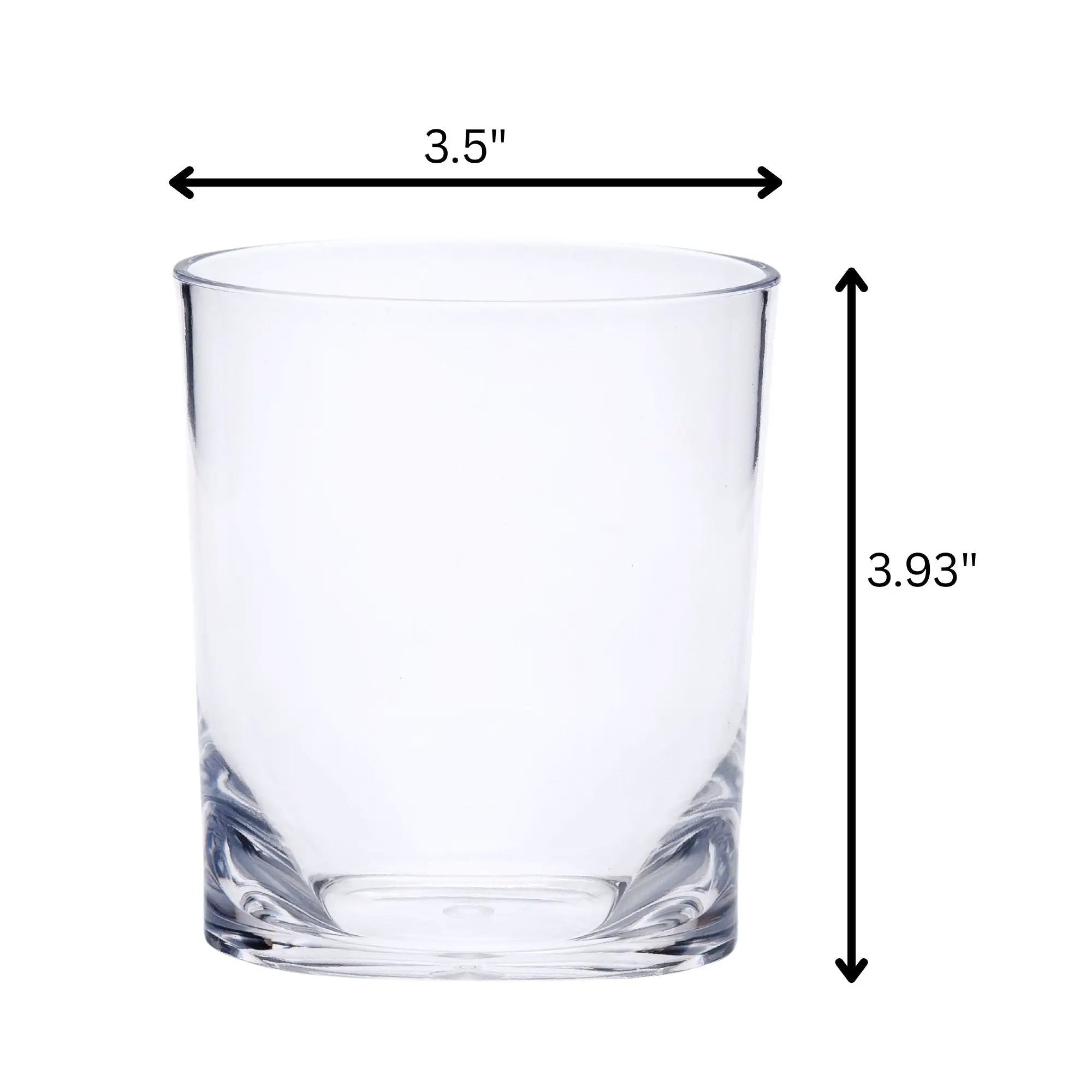Halo - Leading Ware Oval Acrylic Glasses (Set of 4) Dof, Bpa Free, 12Oz Plastic Drinkware - Clear by HouseOfZazla
